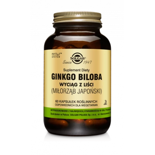 Solgar - Ginkgo Biloba (Miłorząb japoński) - 60 kapsułek Solgar - Ginkgo Biloba (Miłorząb japoński) - 60 kapsułek